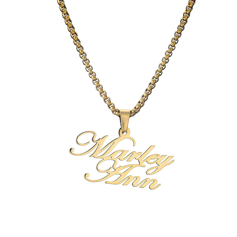 Two Names Artistic Name Necklace