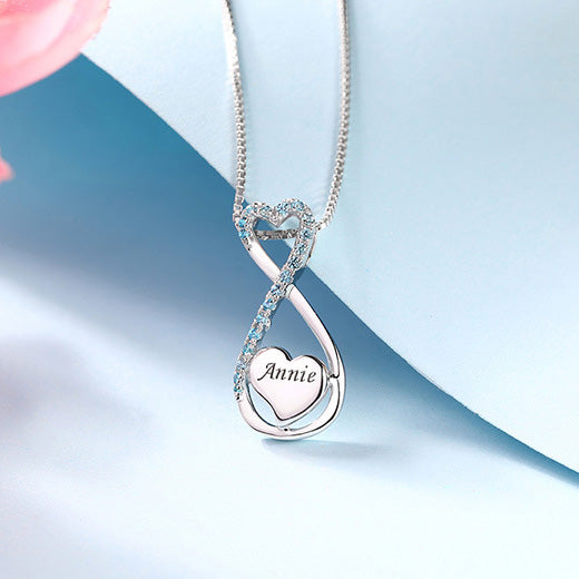 Heart Infinity Name Necklace Gift for Her