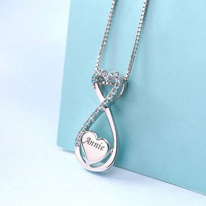 Heart Infinity Name Necklace Gift for Her