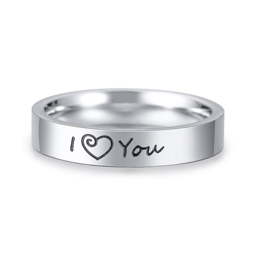 I Love You Custom Promise Ring Gift for Boyfriend 4mm