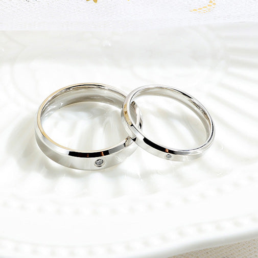 Engraved Matching Couple Titanium Promise Rings