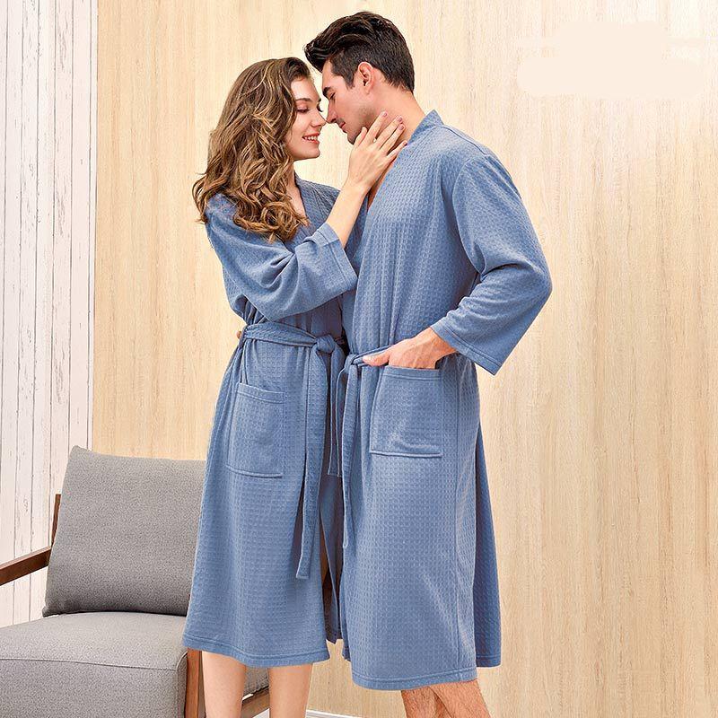 100% Polyester 2 Piece Long Robe Set for Couples