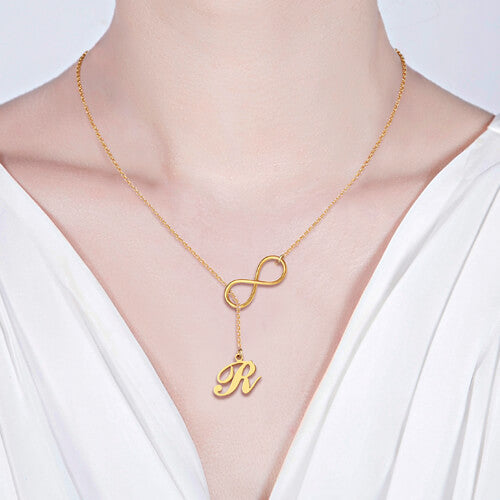 Infinity Name Initial Necklace Gift for Her
