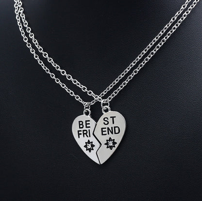 2 Piece Heart Best Friends Necklaces Anniversary Gift