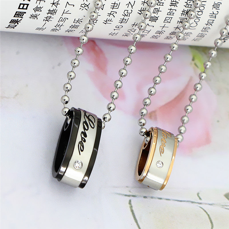 Engraved Matching Promise Necklaces for Couples Set of Two