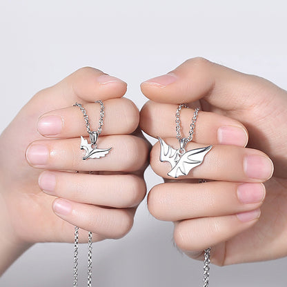 Angel and Demon Promise Couple Necklaces Set for Two