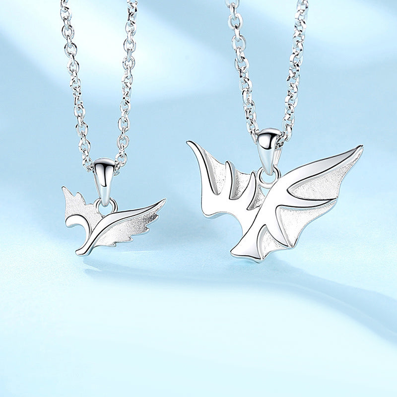 Angel and Demon Promise Couple Necklaces Set for Two