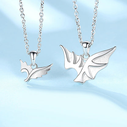 Angel and Demon Promise Couple Necklaces Set for Two