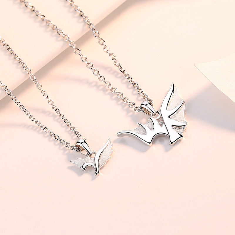 Angel and Demon Promise Couple Necklaces Set for Two