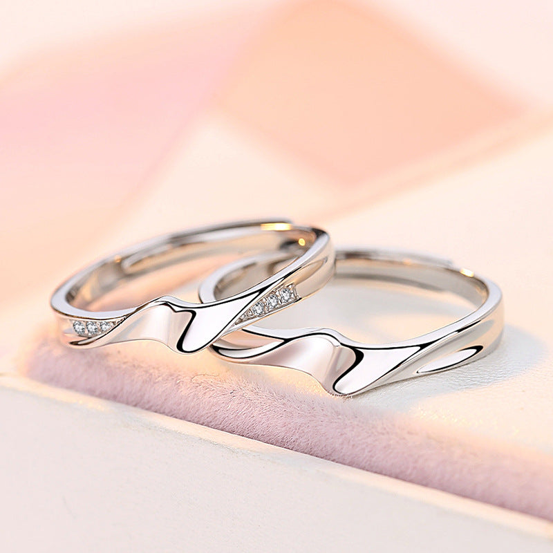 Wavy Personalized Matching Rings Set for 2