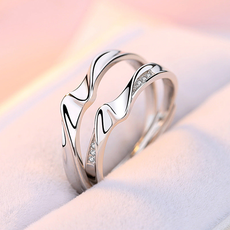 Wavy Personalized Matching Rings Set for 2