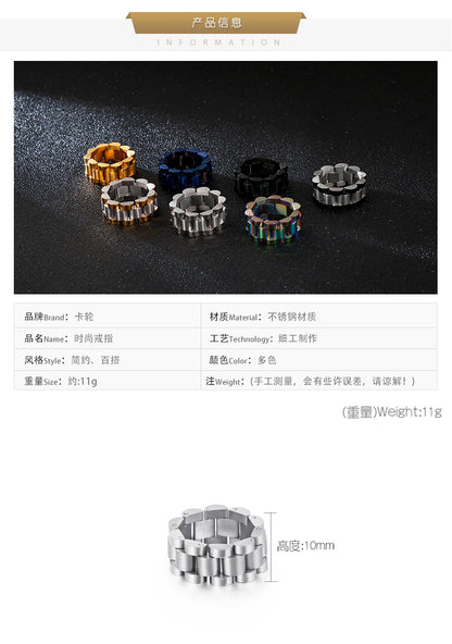 Mens Fashion Ring Stainless Steel 10mm