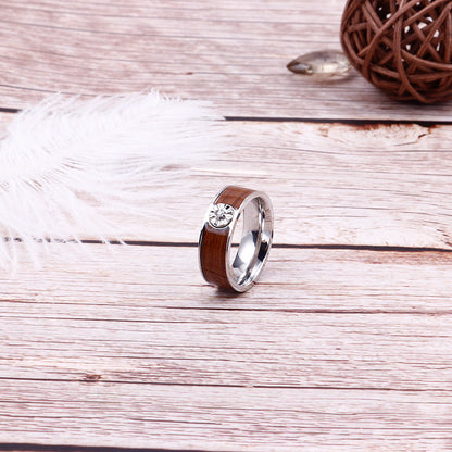 Custom Wood and Steel Mens Weding Band 8mm