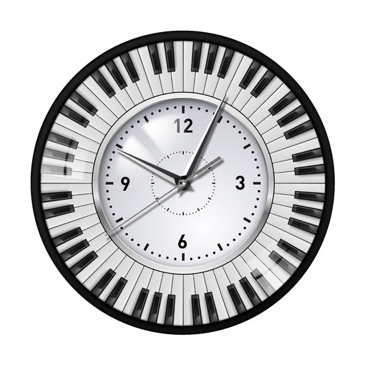Wall Deco Silent Clock Gift for Piano Lover
