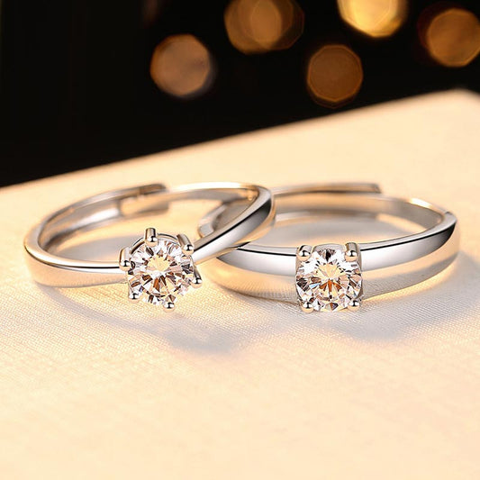 Customized 1 Carat Moissanite Diamond Wedding Rings Set