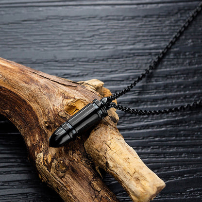 Custom Engravable Bullet Necklace for Men