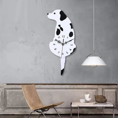 Hanging Dog Tail Silent Pendulum Wall Clock – Playful Canine Design