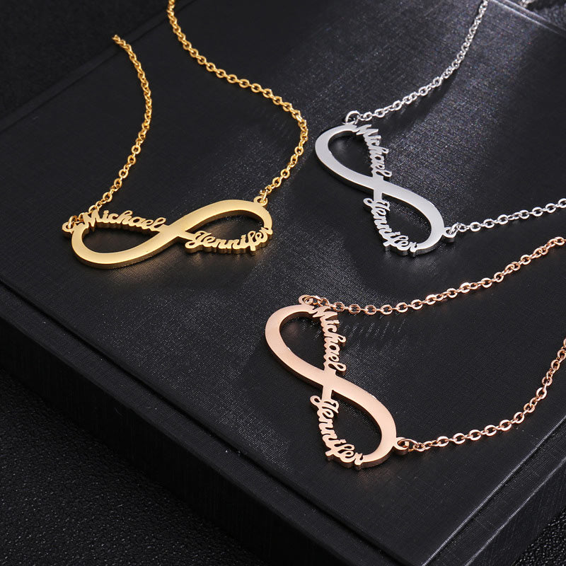 Two Names Infinity Pendant Necklace