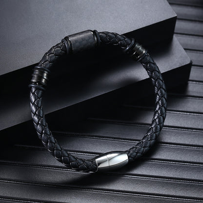 Engravable Mens Bracelets Leather 8.5 Inches