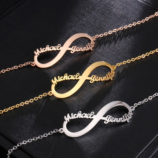 Two Names Infinity Pendant Necklace