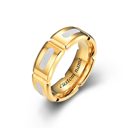 Engraved Mens Fashion Wedding Band 8mm