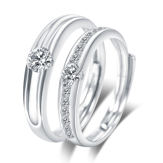 Custom Zirconium Rings Set for Couples