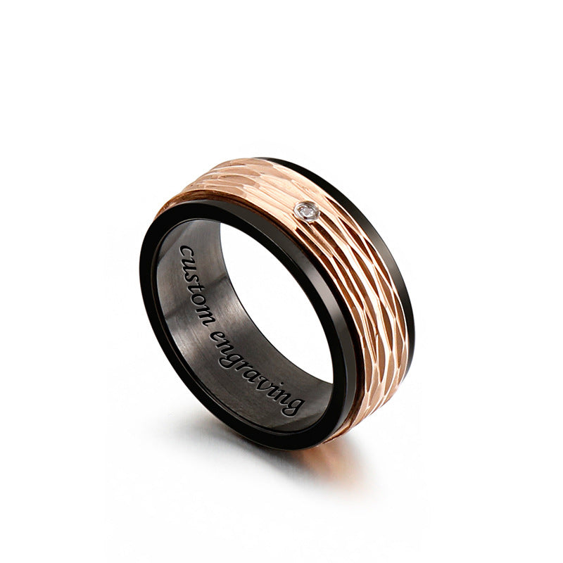 Custom Name Engraved Mens Wedding Band 8mm