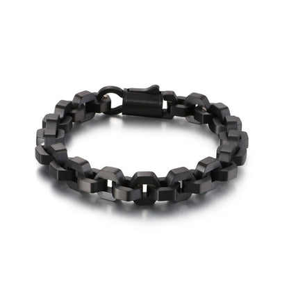 Geometric Link Chain Mens Bracelet 22cm