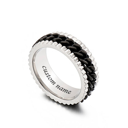 Custom Chain Mens Fashion Ring Gift 8mm