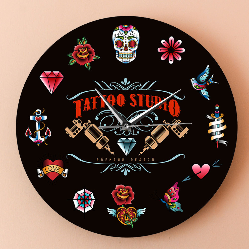 Personalized Wall Clock Gift for Tattoo Artist