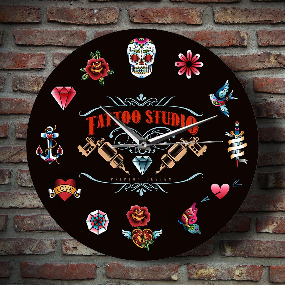 Personalized Wall Clock Gift for Tattoo Artist