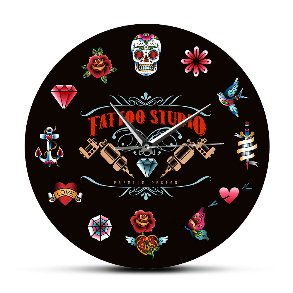 Personalized Wall Clock Gift for Tattoo Artist