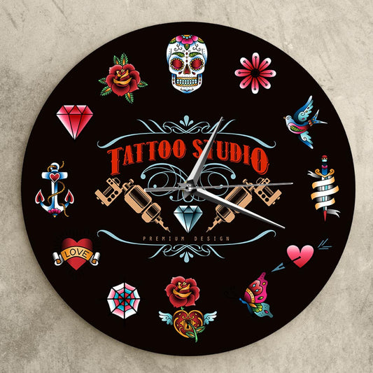 Personalized Wall Clock Gift for Tattoo Artist