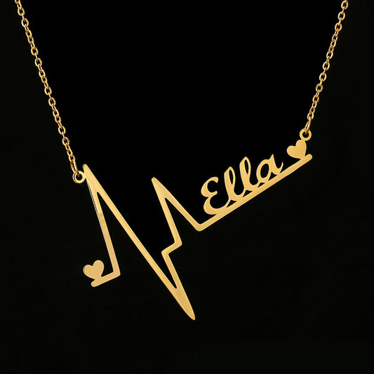 Heartbeat Custom Name Necklace