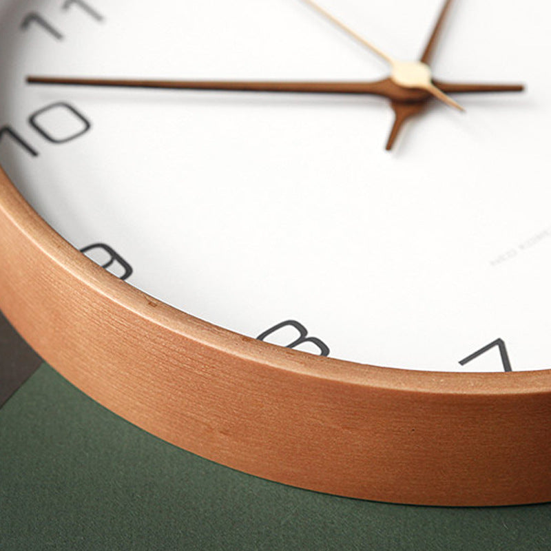 Minimalist Solid Wood Analogue Wall Clock (10")