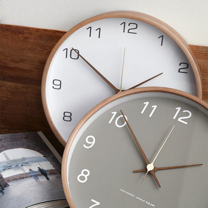 Minimalist Solid Wood Analogue Wall Clock (10")