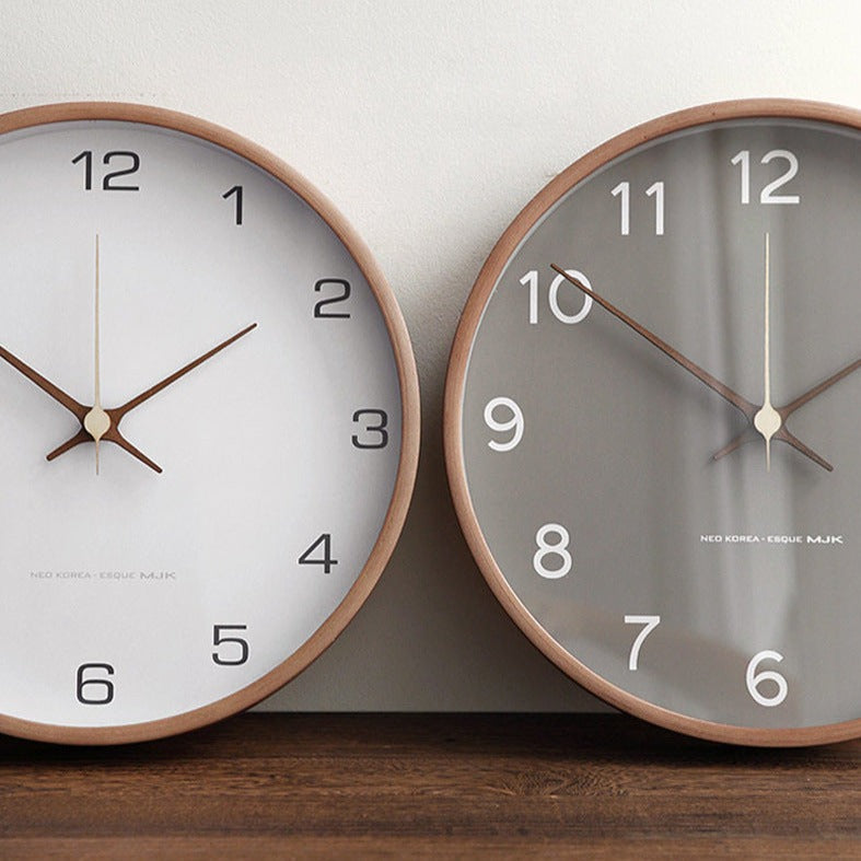 Minimalist Solid Wood Analogue Wall Clock (10")