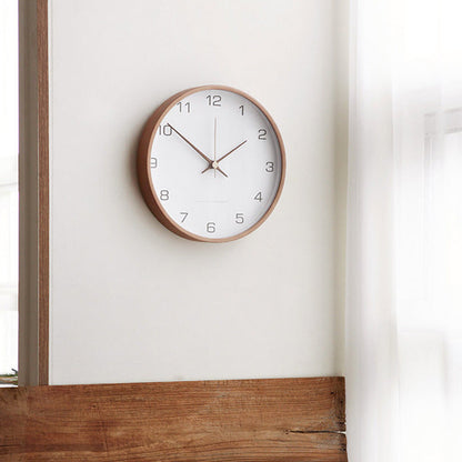 Minimalist Solid Wood Analogue Wall Clock (10")