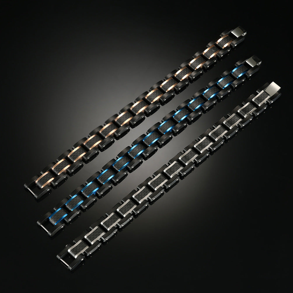 Mens Custom Bracelet 8.6 Inches Carbon Fiber