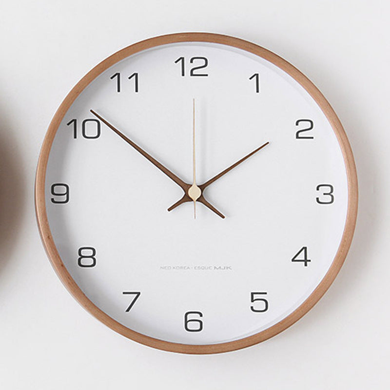 Minimalist Solid Wood Analogue Wall Clock (10")