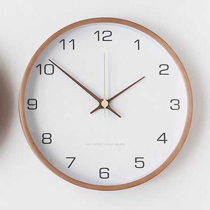 Minimalist Solid Wood Analogue Wall Clock (10")