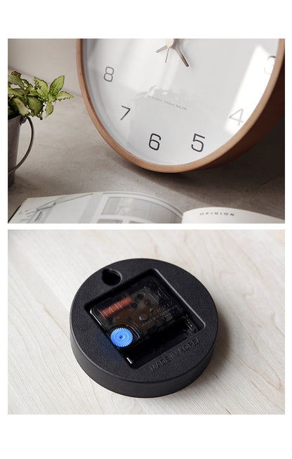 Minimalist Solid Wood Analogue Wall Clock (10")