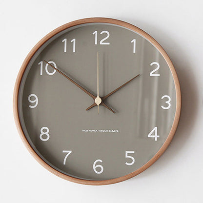 Minimalist Solid Wood Analogue Wall Clock (10")