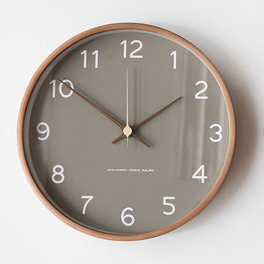 Minimalist Solid Wood Analogue Wall Clock (10")