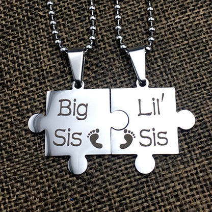 Big Sis Lil Sis Birthday Gift Pendants Set