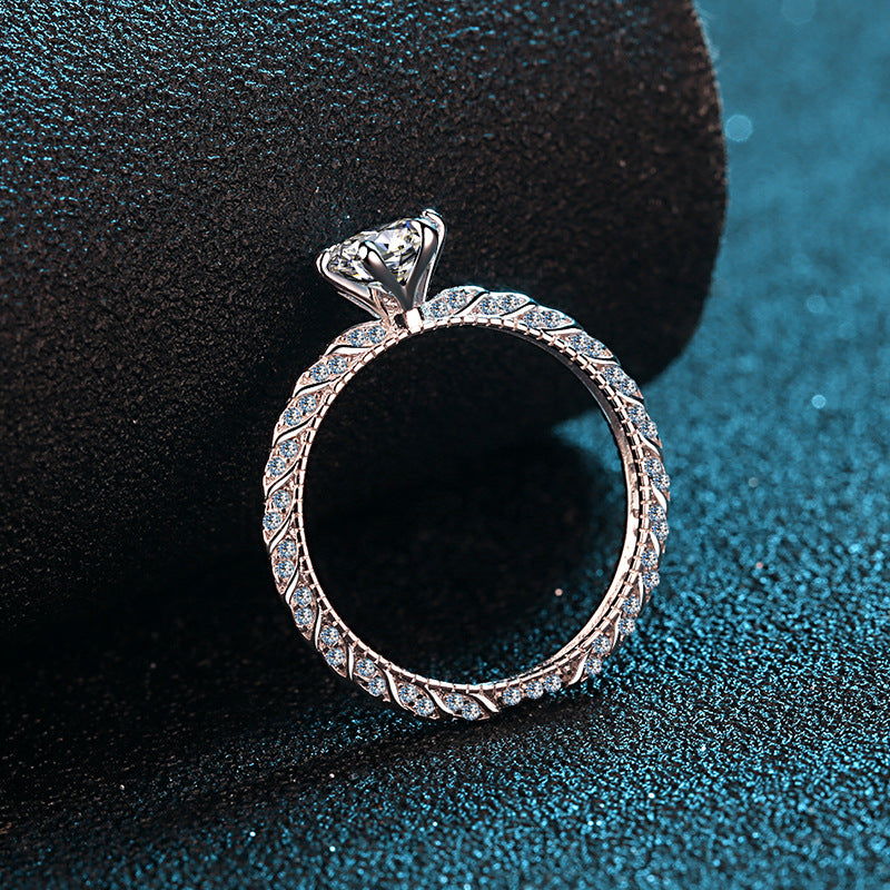 1 Carat Moissanite Vintage Promise Ring for Women