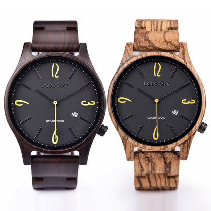 Matching Wood Couple Watch Set with Custom Engraving