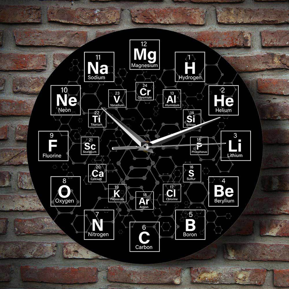 Wall Decor Clock Gift for Chemistry Teacher