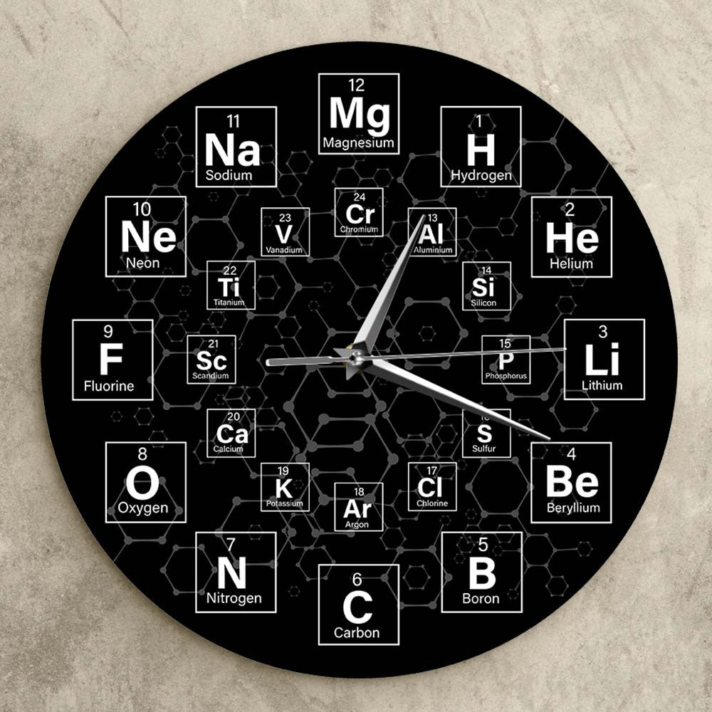 Wall Decor Clock Gift for Chemistry Teacher