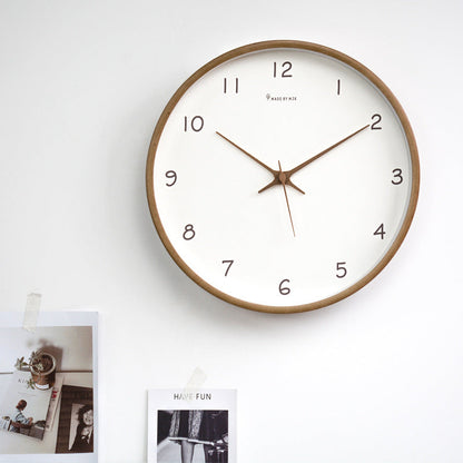 Simple Solid Wood Analogue Wall Clock (10")